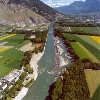 Aufweitung Chur/Felsberg nach der Fertigstellung 1996 (Quelle: Tiefbauamt Graubünden)